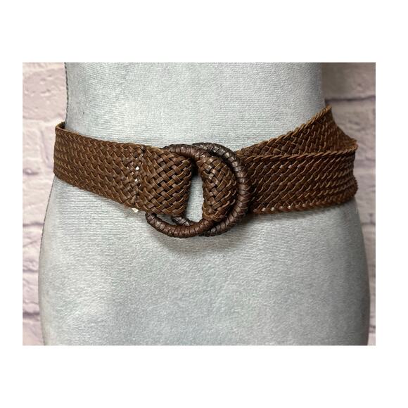 J. Crew Boho Braided Leather Wide Belt - Picture 1 of 7